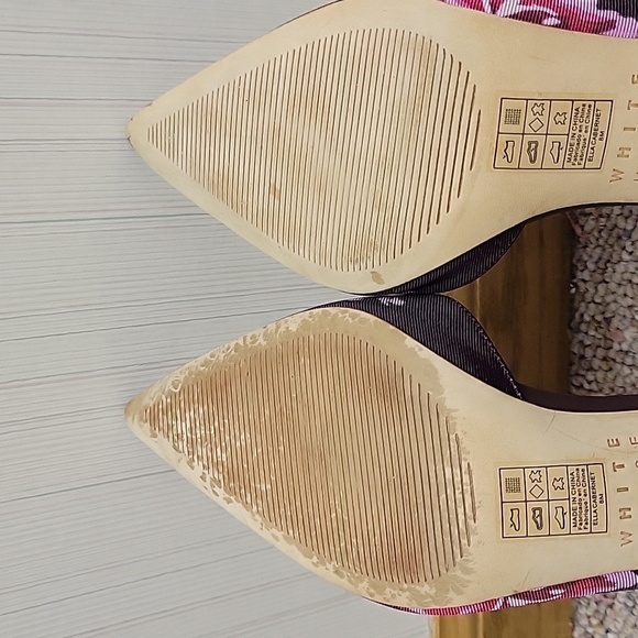 White House Black Market Ella Cabernet Floral Print Heels, Women's Sz 8 - Picture 6 of 8